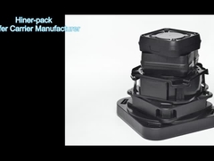 横 200mm ウェーファー キャリア キャニスター ボックス 導電性 黒色 PP 素材